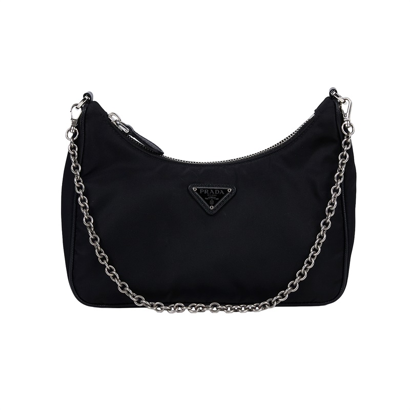 普拉達 PRADA Re-Edition 2005 Re-Nylon 手袋 1BH204_R064 黑銀三合一尼龍肩背包 無附屬品