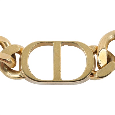 迪奧 CHRISTIAN DIOR 30 Montaigne 短項鍊 N1713MTGMT 金色鉚釘古巴項鍊 防塵袋