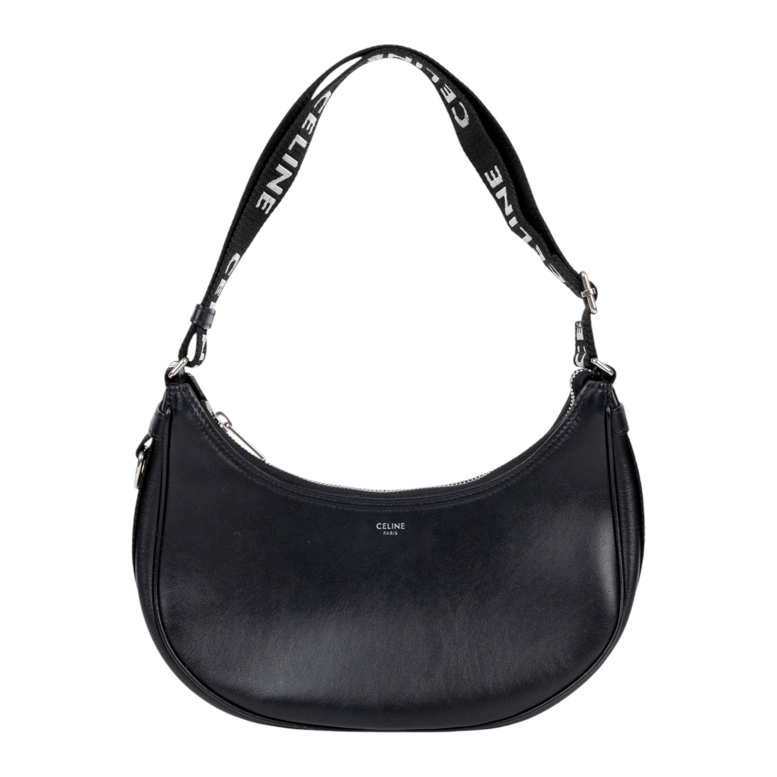 思琳 CELINE Ava 中型 肩背 手提包 196963DGQ 黑拼CELINE 帆布背帶AVA MEDIUM HOBO 防塵袋