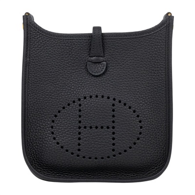 愛馬仕 Hermes Evelyne Bag Mini 伊芙琳包 Evelyne 16 黑色 金色五金 H069426CC89 /D MM 010 AW  防塵袋