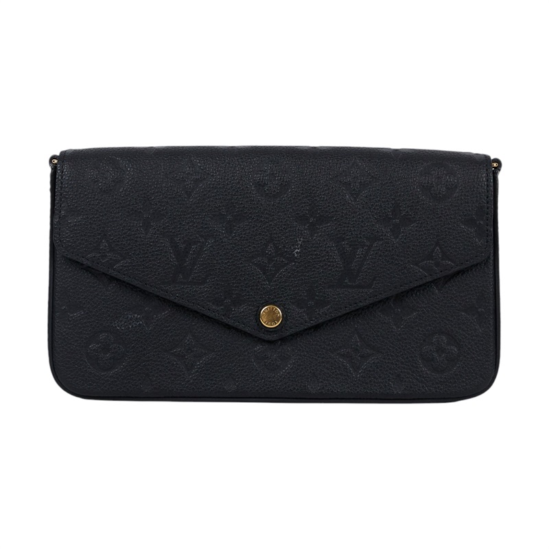 路易威登 LOUIS VUITTON Félicie Pochette 經典壓花皮格 WOC 翻蓋 斜背 鍊帶 肩背包 黑色 M64064 晶片款  原廠盒子/購買證明正本