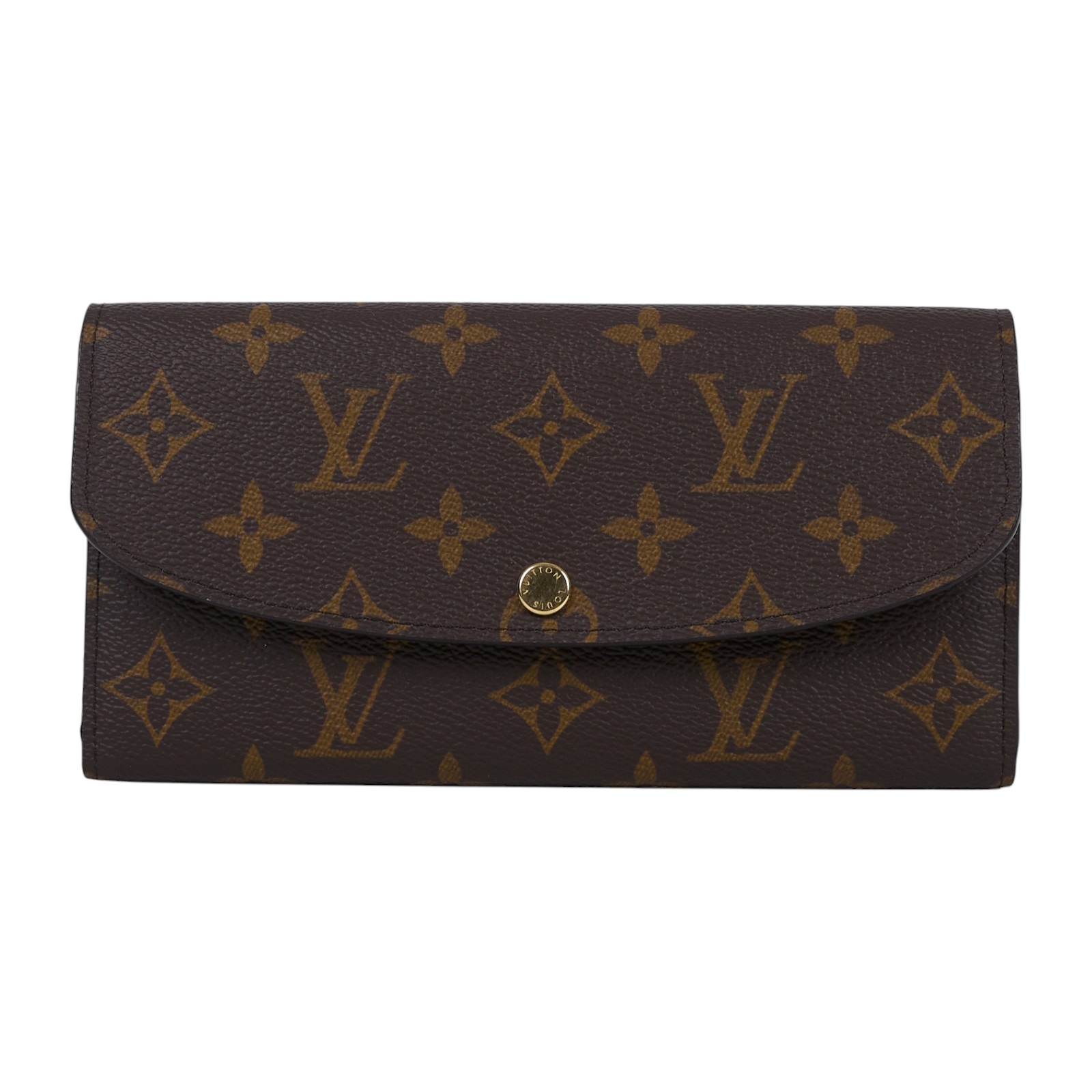 路易威登 LOUIS VUITTON Emilie 長夾 經典帆布 紫紅色 M60697 晶片款 原花紫紅EMILIE長夾 原廠盒子/防塵袋
