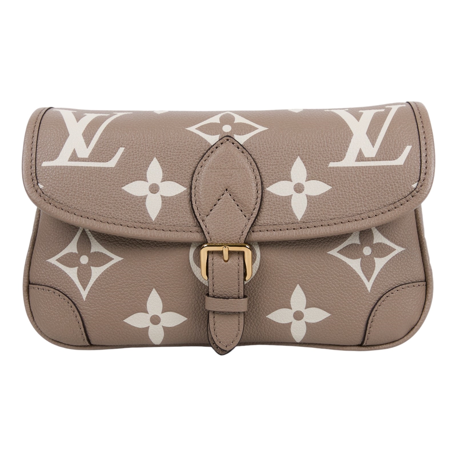 路易威登 LOUIS VUITTON Diane 腋下包法棍 單肩背包 斑鳩灰 奶油色 M46583 晶片款  背帶2/購買證明正本/原廠盒子/防塵袋