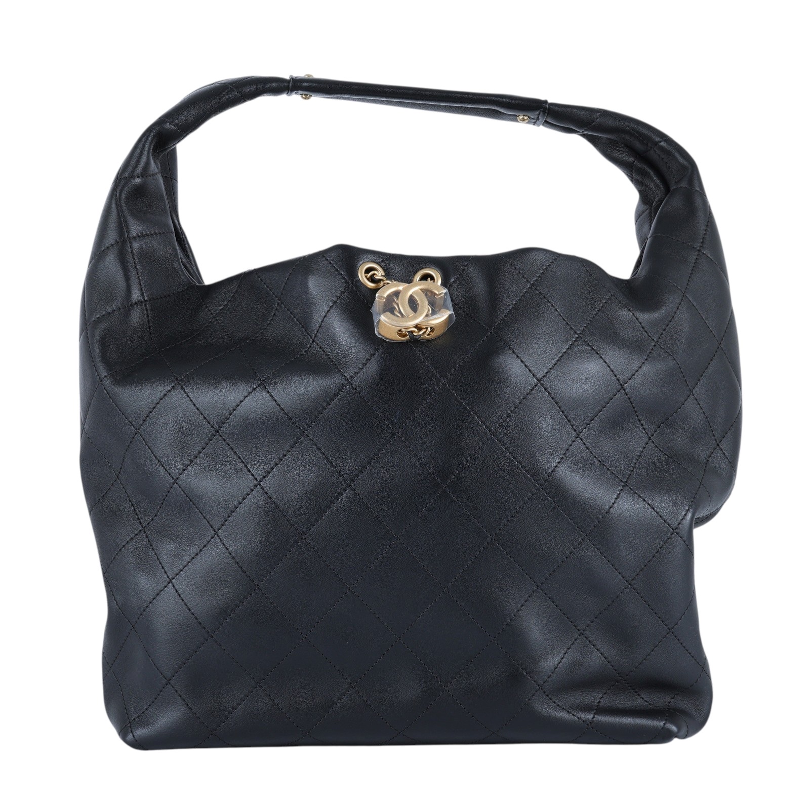 香奈兒 CHANEL CC LOGO HOBO 手提包 肩背包 流浪包 AS5967 B22897 晶片款 黑金HOBO 防塵袋/購買證明正本