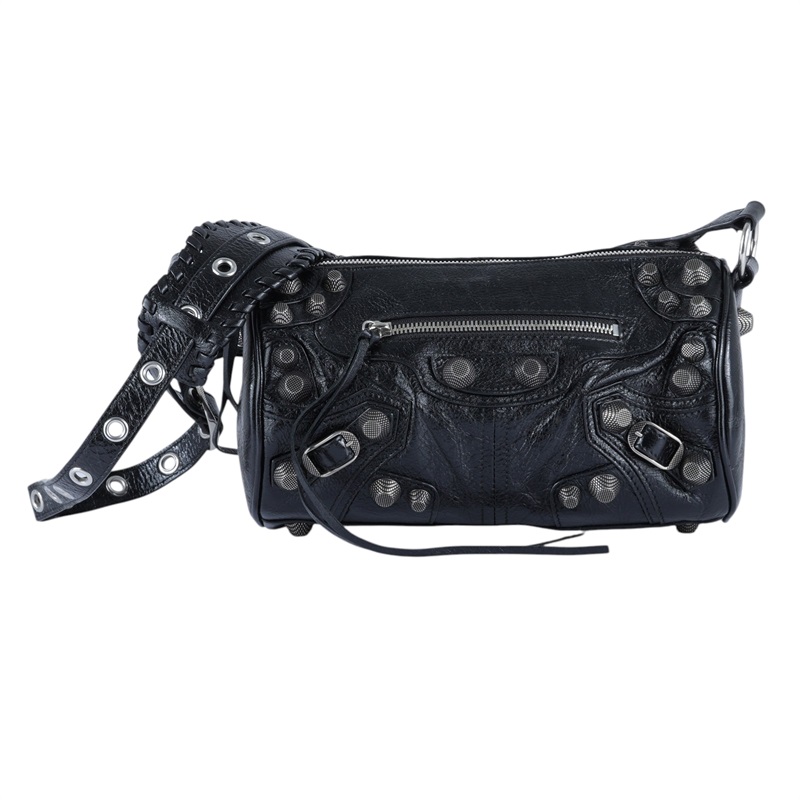 巴黎世家 BALENCIAGA Le cagole 圓筒包 771716210KR 黑仿舊Le Cagole圓筒包 防塵袋/購買證明正本