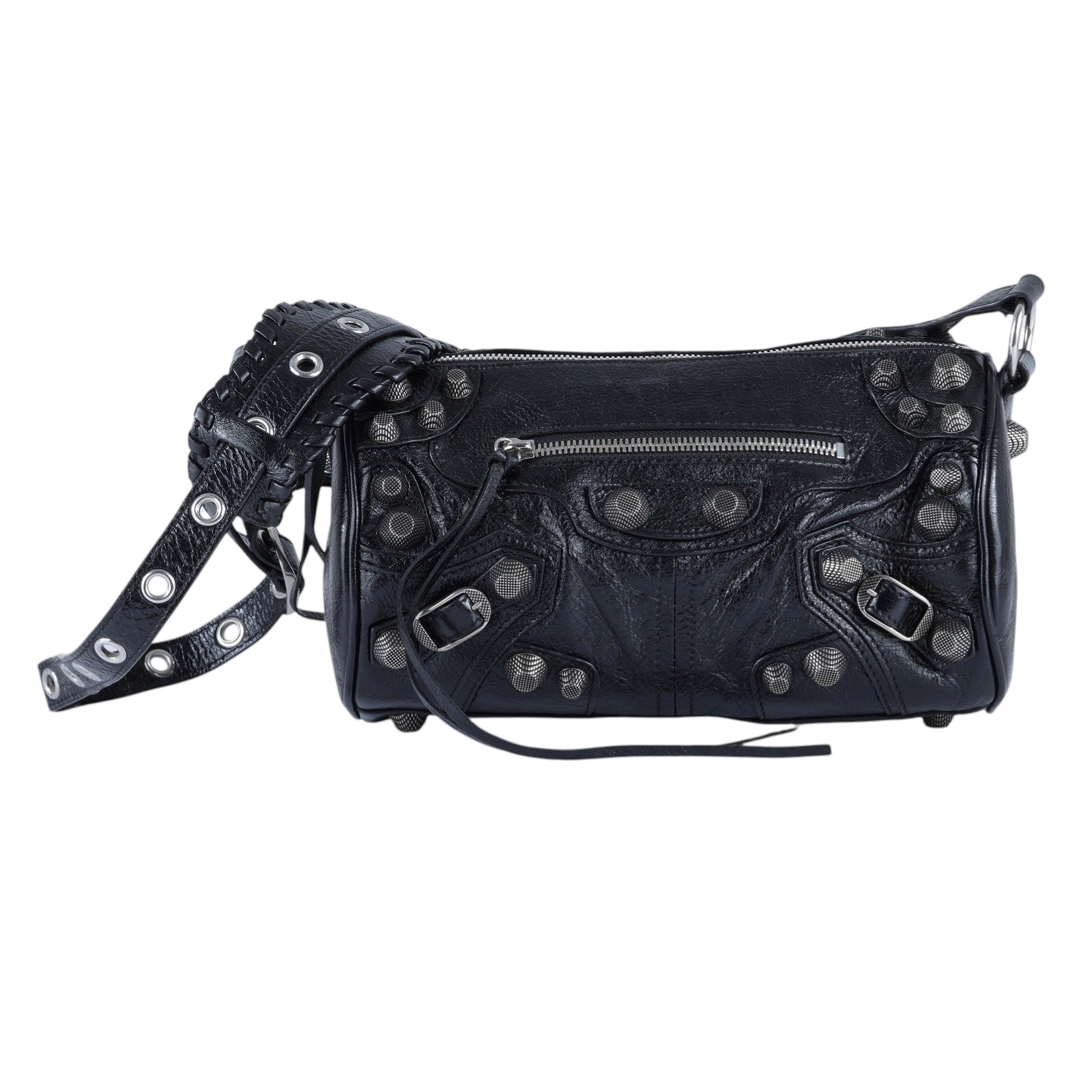 巴黎世家 BALENCIAGA Le cagole 圓筒包 771716210KR 黑仿舊Le Cagole圓筒包 防塵袋/購買證明正本