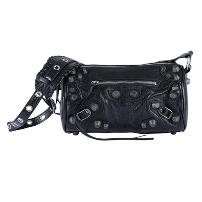 巴黎世家 BALENCIAGA Le cagole 圓筒包 771716210KR 黑仿舊Le Cagole圓筒包 防塵袋/購買證明正本