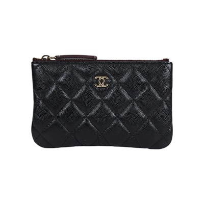 香奈兒 CHANEL 手拿包 隨身包 零錢包 小皮件 A82365 31開黑荔枝一字拉POUCH 防塵袋/原廠盒子/保證卡