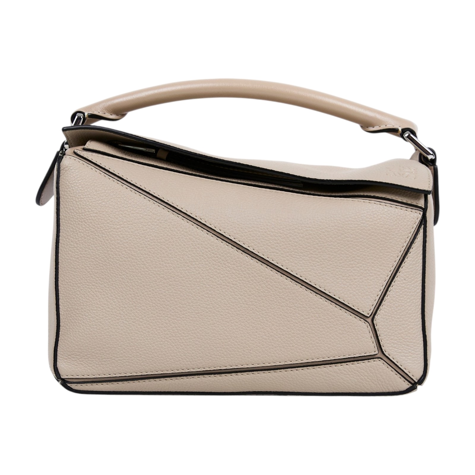 羅意威 LOEWE Puzzle Edge 包款 經典小牛皮 小型 A510P60XAC 米白PUZZLE SMALL 原廠盒子/防塵袋/背帶/購買證明正本