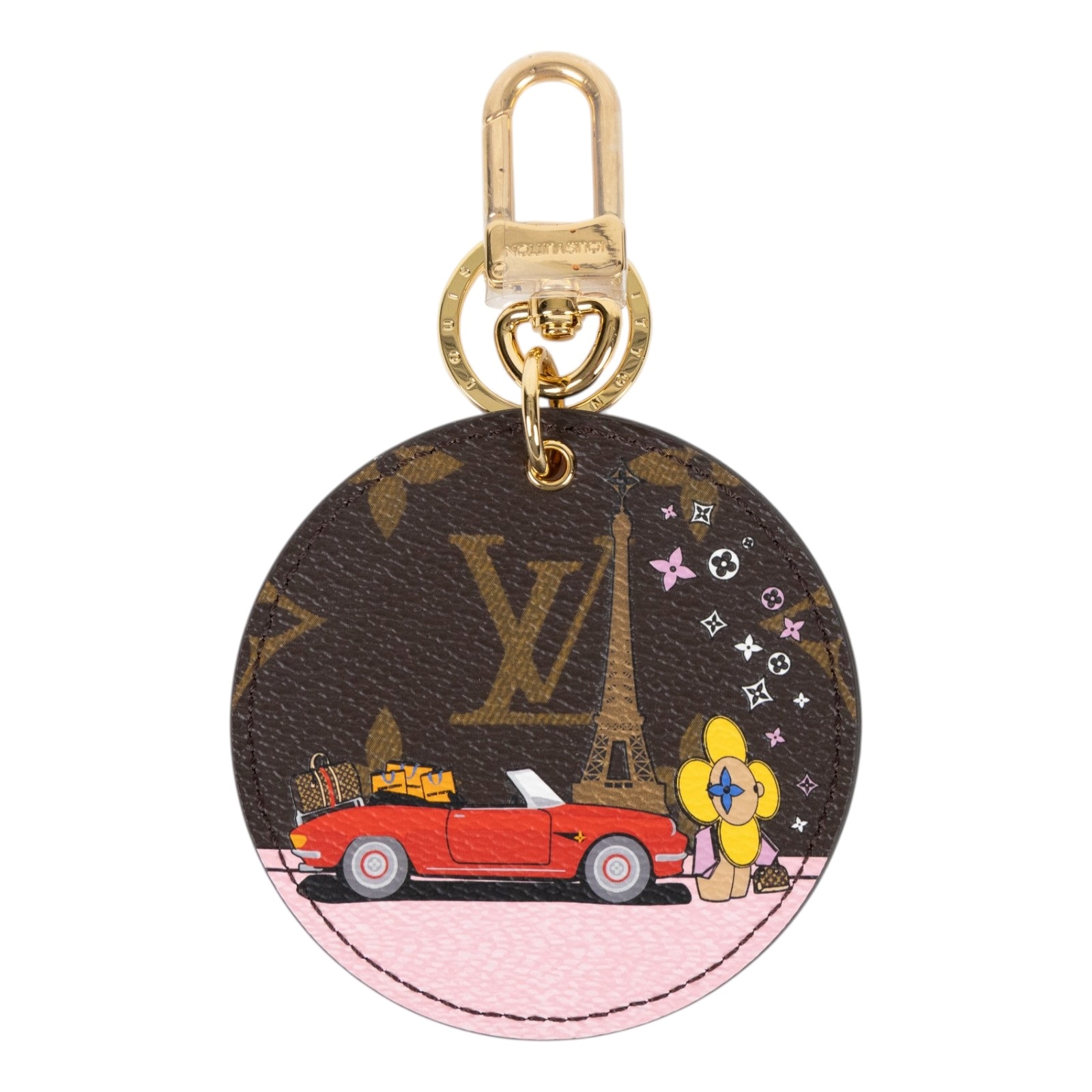 路易威登 LOUIS VUITTON VIVIENNE 鑰匙圈 鑰匙扣 包掛 M68651 圓咖原花VIVIENNE/鐵塔/跑車鑰匙圈 原廠盒子/防塵袋