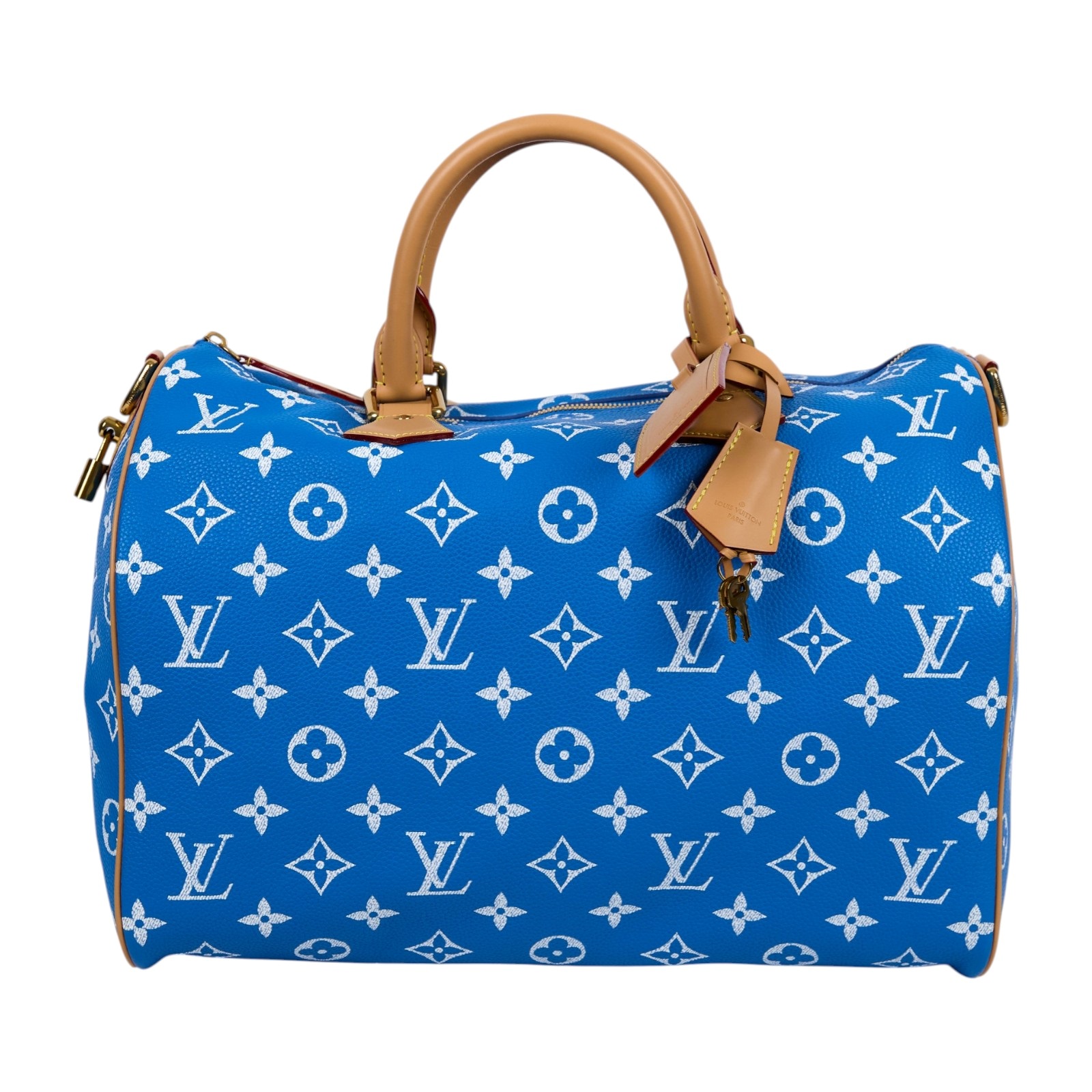 路易威登 LOUIS VUITTON Speedy P9 Bandoulière 40 波士頓包 手提包 藍色 M24418 晶片款  防塵袋/背帶/鎖組/內袋/吊牌