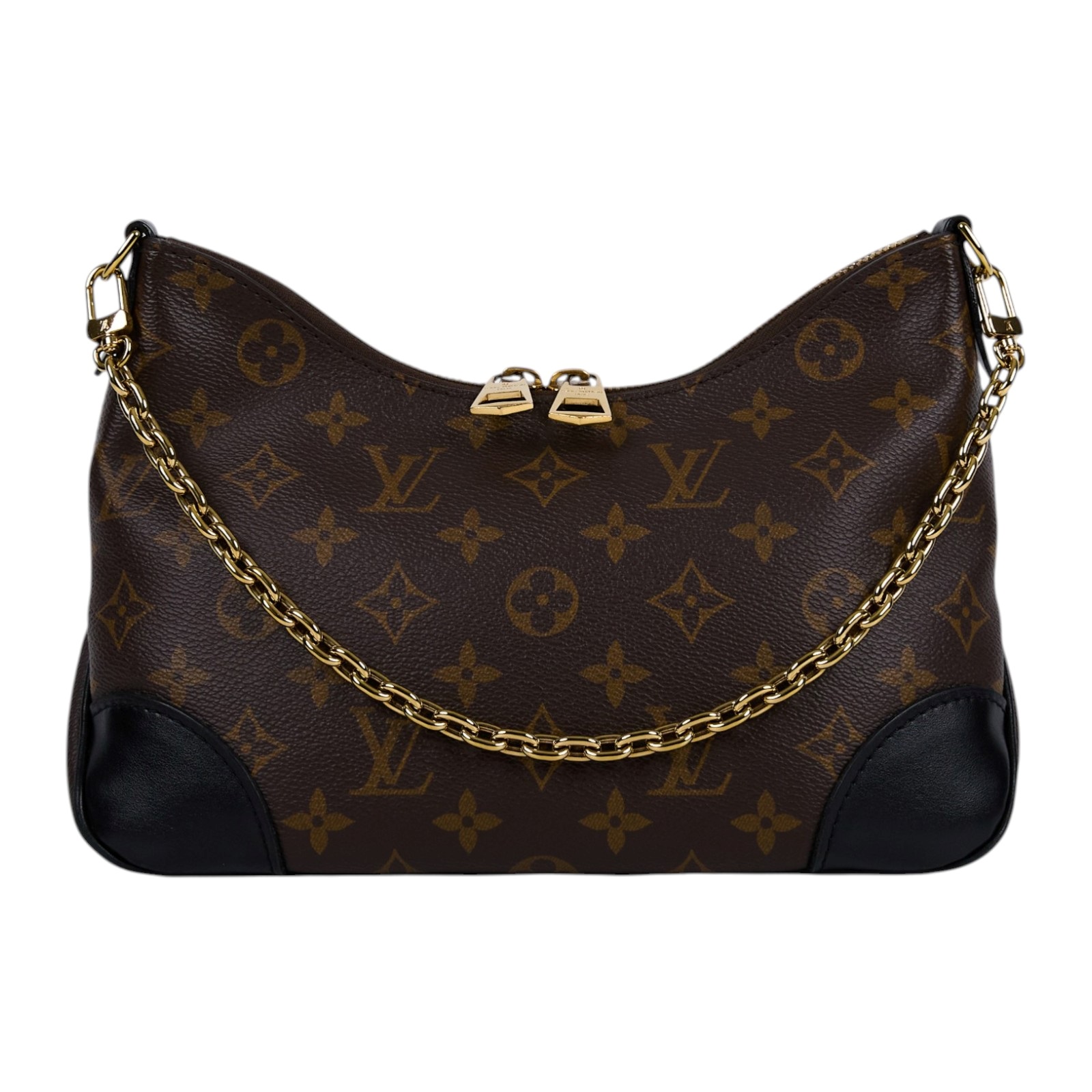 路易威登 LOUIS VUITTON Boulogne 黑色 牛角包 手提 斜肩背包 M45831 晶片款  防塵袋/原廠盒子/購買證明正本/背帶２