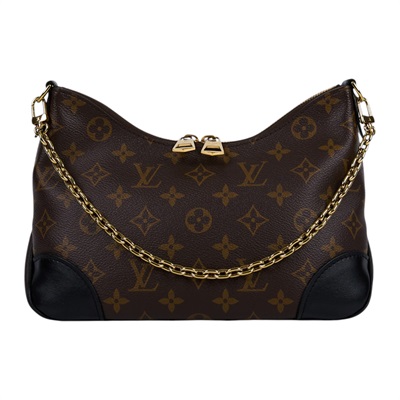 路易威登 LOUIS VUITTON Boulogne 黑色 牛角包 手提 斜肩背包 M45831 晶片款  防塵袋/原廠盒子/購買證明正本/背帶２