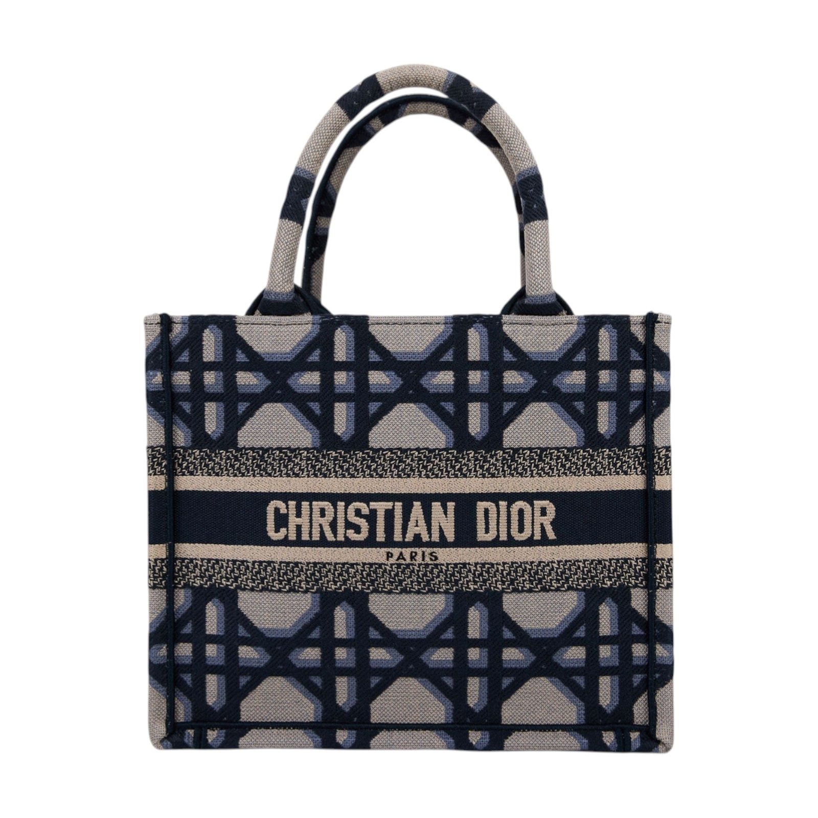 迪奧 CHRISTIAN DIOR Book Tote 小型 托特包 米色 藍色 M1265ZZAU 深藍騰格紋BOOK TOTE 小號 無附屬品