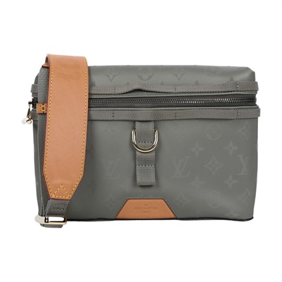 路易威登 LOUIS VUITTON Titanium Messenger PM 郵差包 斜背包 肩背包 M43889  防塵袋
