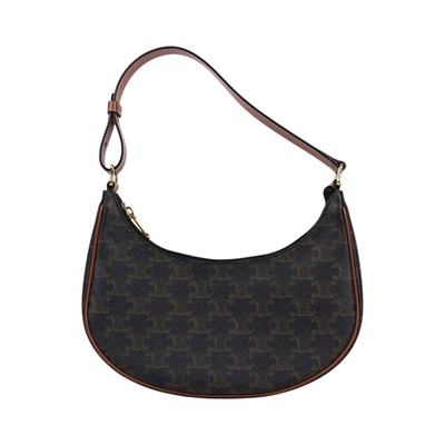 思琳 CELINE Triomphe帆布 牛皮革 Ava 肩背 手提包 193952BZJ 棕凱旋門AVA腋下包 防塵袋