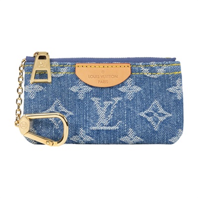 路易威登 LOUIS VUITTON Pochette Clés Denim 鑰匙零錢包 卡包 錢包 M82961 晶片款  原廠盒子/防塵袋/購買證明正影本