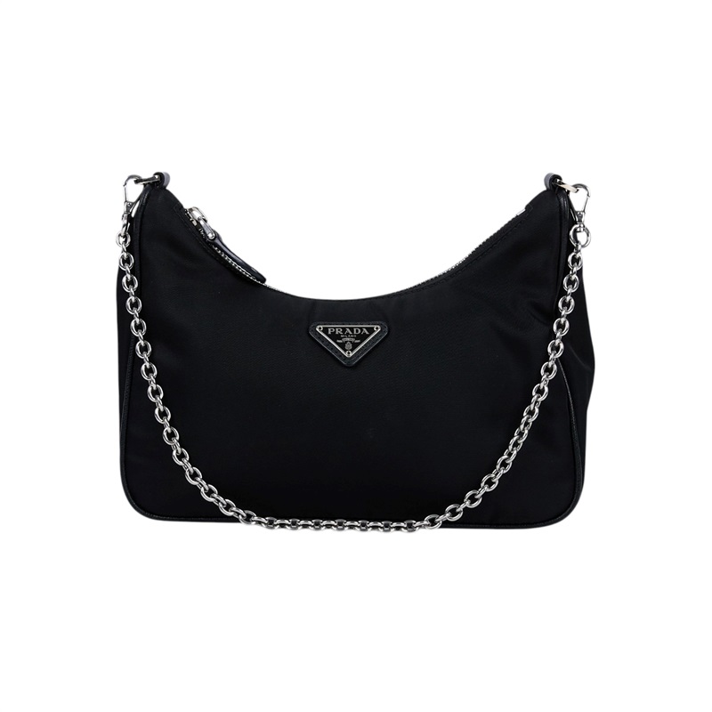 普拉達 PRADA Re-Edition 2005 Re-Nylon 手袋 1BH204_R064 黑銀三合一尼龍肩背包 防塵袋/內袋/背帶