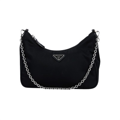 普拉達 PRADA Re-Edition 2005 Re-Nylon 手袋 1BH204_R064 黑銀三合一尼龍肩背包 防塵袋/內袋/背帶