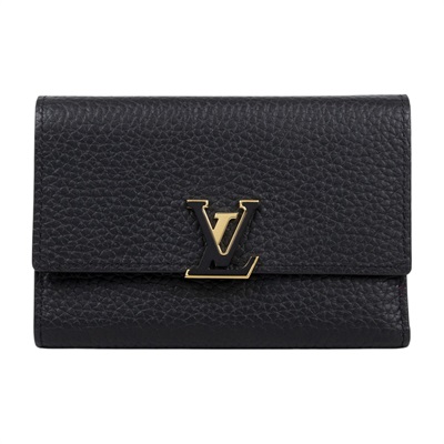 路易威登 LOUIS VUITTON Capucines 小型錢包 短夾 黑玫瑰紅色 M62157 晶片款  防塵袋/原廠盒子/購買證明影本