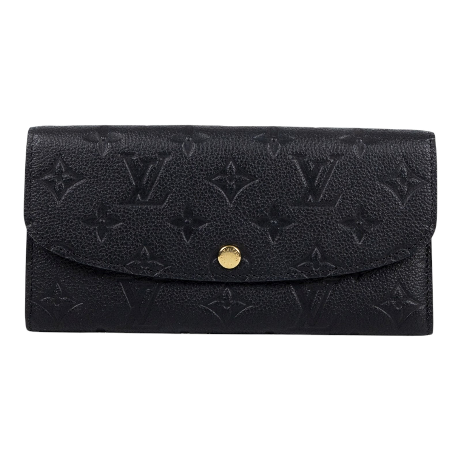 路易威登 LOUIS VUITTON Emilie 錢包 長夾 壓花牛皮 黑色 M62369 晶片款 黑壓紋EMILIE掀蓋長夾 原廠盒子/防塵袋