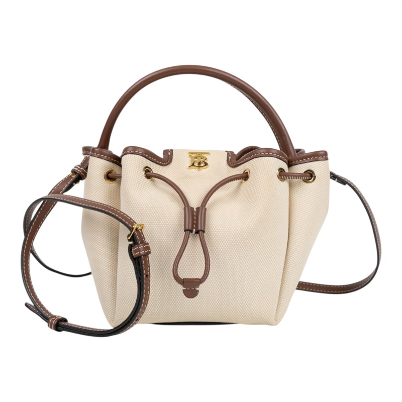 博柏利 BURBERRY TB Bag 水桶包 手提包 斜背包 8052459 米帆布水桶包MINI 防塵袋