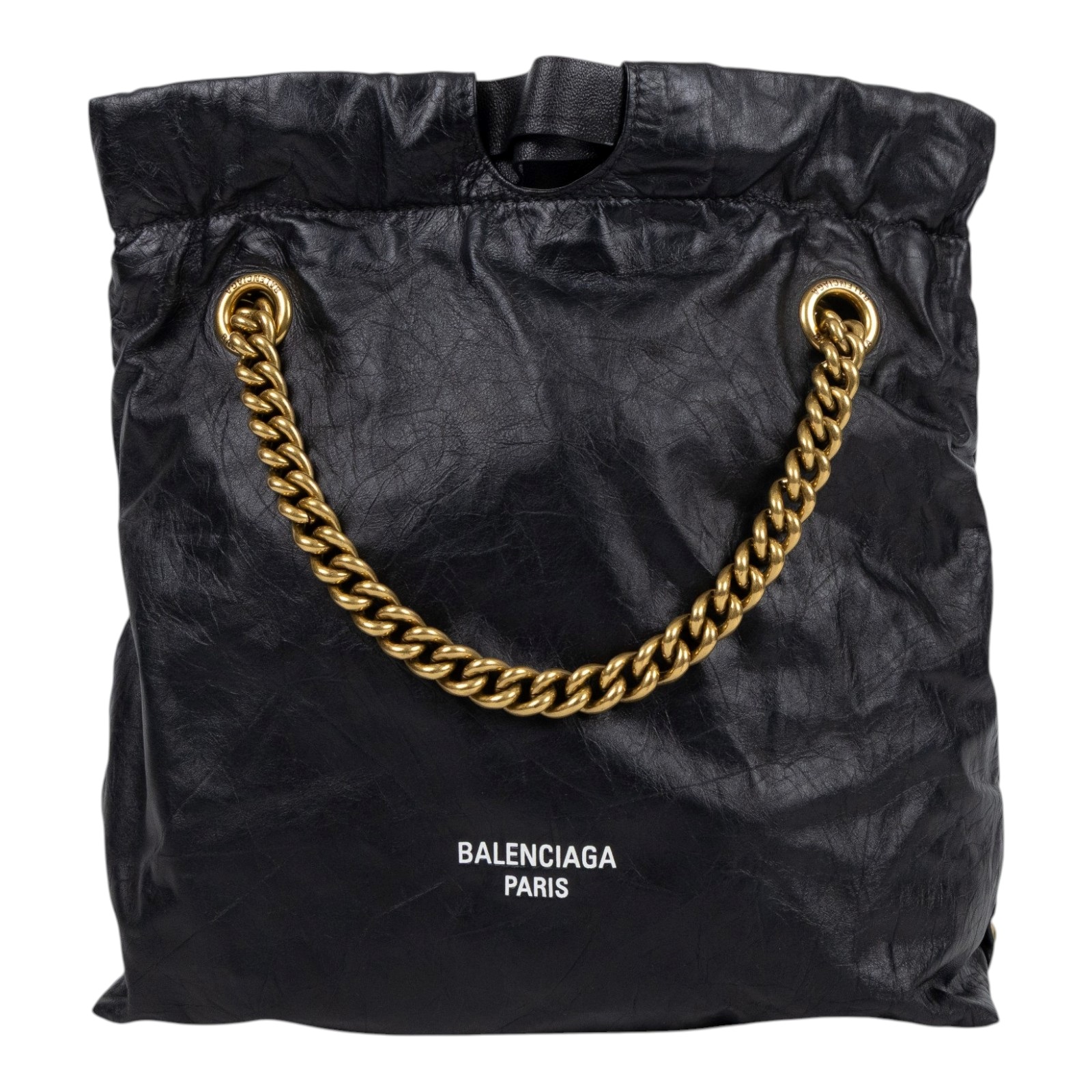 巴黎世家 BALENCIAGA Crush 束口購物包 小型 742942210IT 黑CRUSH小號 無附屬品