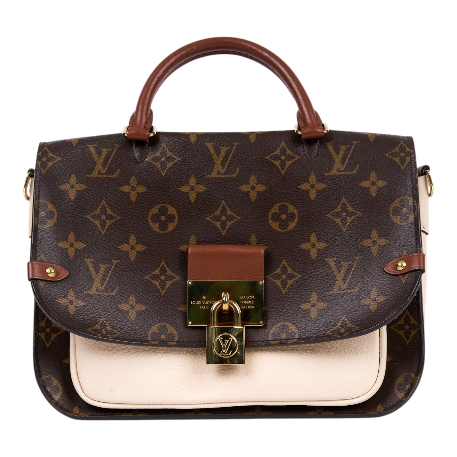 路易威登 LOUIS VUITTON Vaugirard 手提包 肩背包 斜背包 M44353 晶片款 原花拼色VAUGIRARD鎖頭包 原廠盒子/防塵袋/背帶