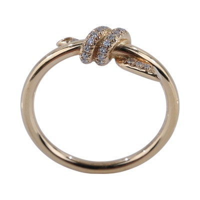 蒂芙尼 TIFFANY＆CO. Knot 戒指 69526519_5.5 RG KNOT碎鑽戒指#5.5 原廠盒子2/防塵袋/收據