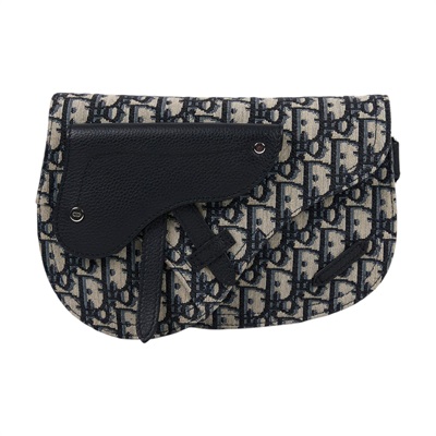 迪奧 CHRISTIAN DIOR Saddle Oblique 馬鞍包 1ADPO095YKY 藍緹花SADDLE胸包 防塵袋