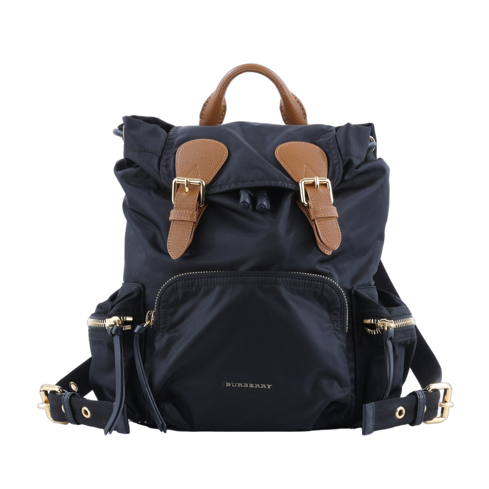 博柏利 BURBERRY The Rucksack 軍用後背包  黑尼龍後背包 無附屬品