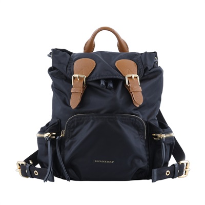 博柏利 BURBERRY The Rucksack 軍用後背包  黑尼龍後背包 無附屬品
