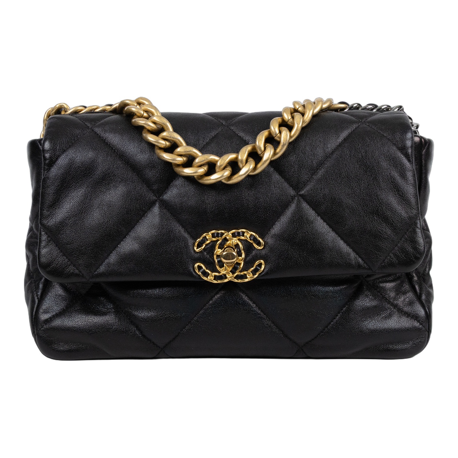 香奈兒 CHANEL 19 大型口蓋包 AS1161 29開黑19包 30CM 原廠盒子/保證卡