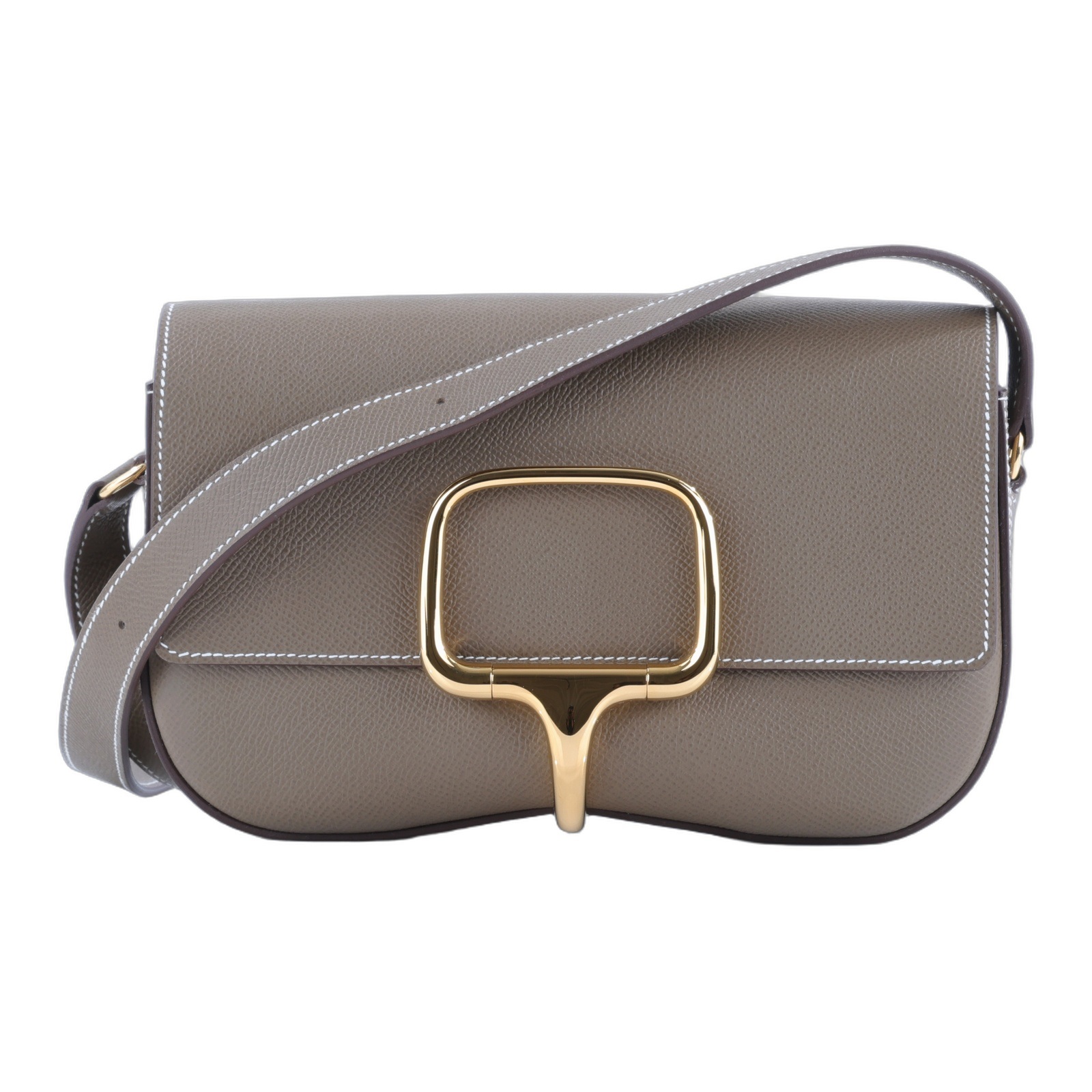 愛馬仕 Hermes Della Cavalleria Elan 肩背包 金色五金 大象灰色 H084658CC18 /WPY753 IG  原廠盒子/防塵袋/購買證明