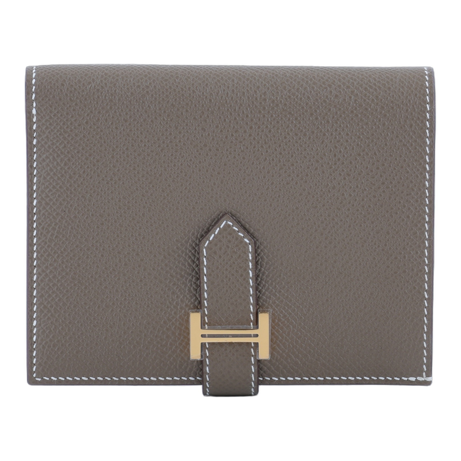 愛馬仕 Hermes Bearn 短夾 金色五金 大象灰色 H039790CC18 /W US 011Z  原廠盒子/購買證明