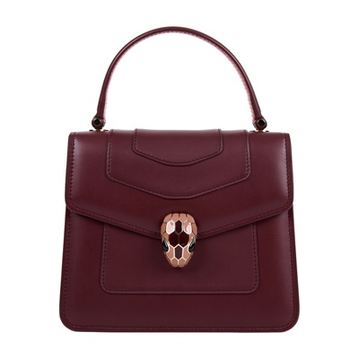 寶格麗 BVLGARI Serpenti Forever 口蓋包 肩背包 斜背包 286906 暗酒紅蛇頭包 防塵袋/背帶/雨衣