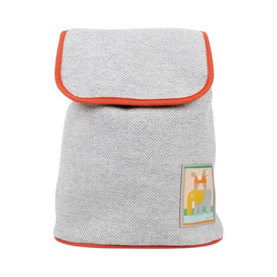 愛馬仕 Hermes Animaux Blocks 背包 人字紋羊毛 灰色 H104362Mv03  橘灰ANIMAUX BLOCKS後背包 防塵袋