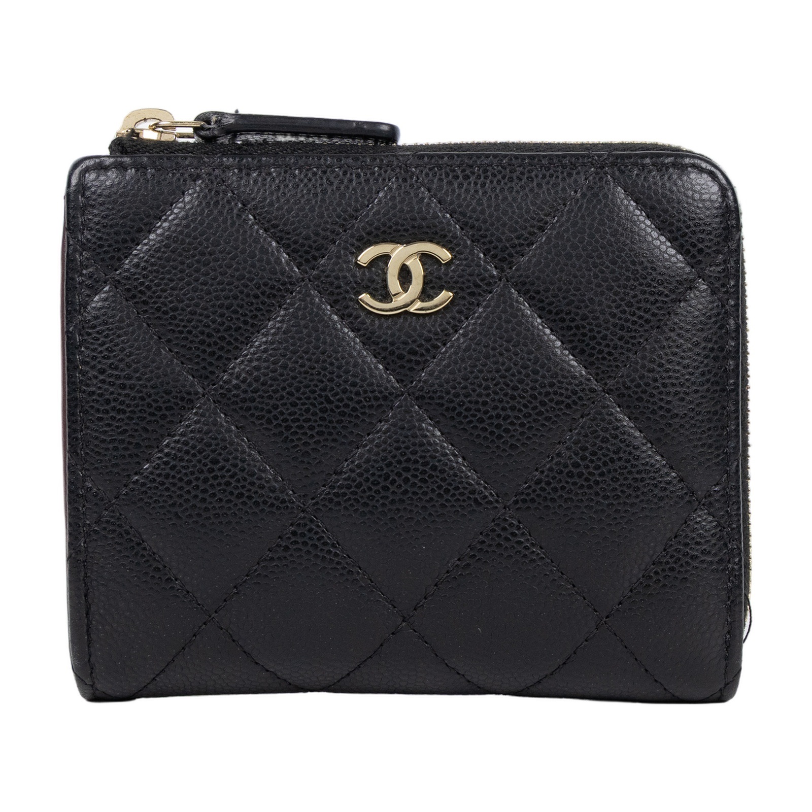 香奈兒 CHANEL CC LOGO 零錢包 卡片夾 AP3999 晶片款 L型荔枝拉鏈短夾 原廠盒子/防塵袋/購買證明影本