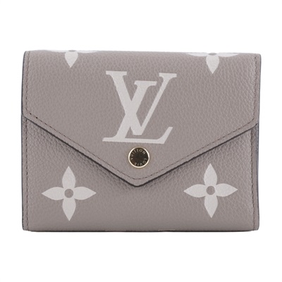 路易威登 LOUIS VUITTON Victorine 錢包 壓花牛皮 灰色奶油色 M81861 晶片款  原廠盒子/防塵袋