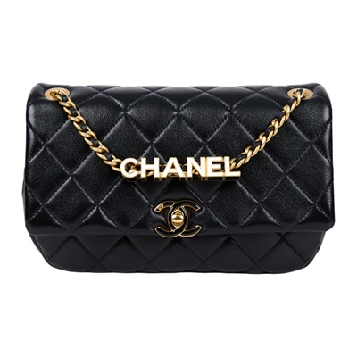 香奈兒 CHANEL 口蓋包 肩背包 斜背包 AS4740 B15756 晶片款 黑琺瑯雙C LOGO吊飾鍊帶包 原廠盒子/防塵袋/購買證明正本