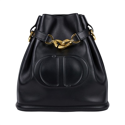 迪奧 CHRISTIAN DIOR CEST DIOR 中號 手提包 水桶包斜背包 M227IUBHA 黑CEST DIOR中號水桶包 防塵袋/背帶2