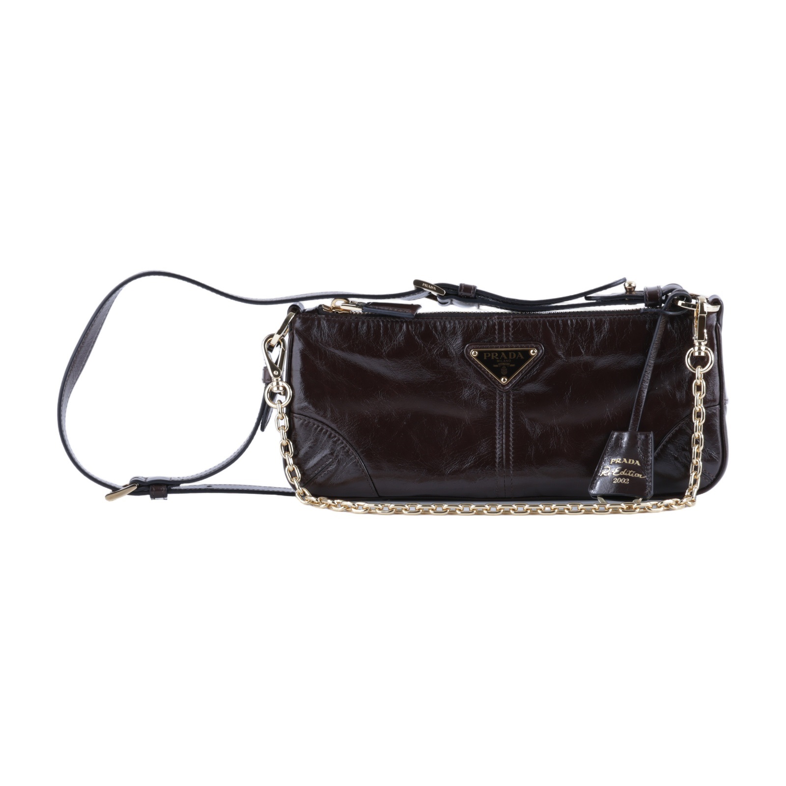 普拉達 PRADA Re-Edition 2002 肩背包 手提包 中號 1BC221_2CYR  背帶2/吊飾/防塵袋