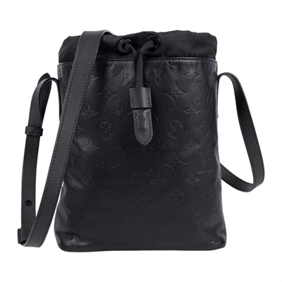 路易威登 LOUIS VUITTON Nano 肩背包 斜背包 M43875 黑壓紋SHADOW NANO 斜背包 防塵袋
