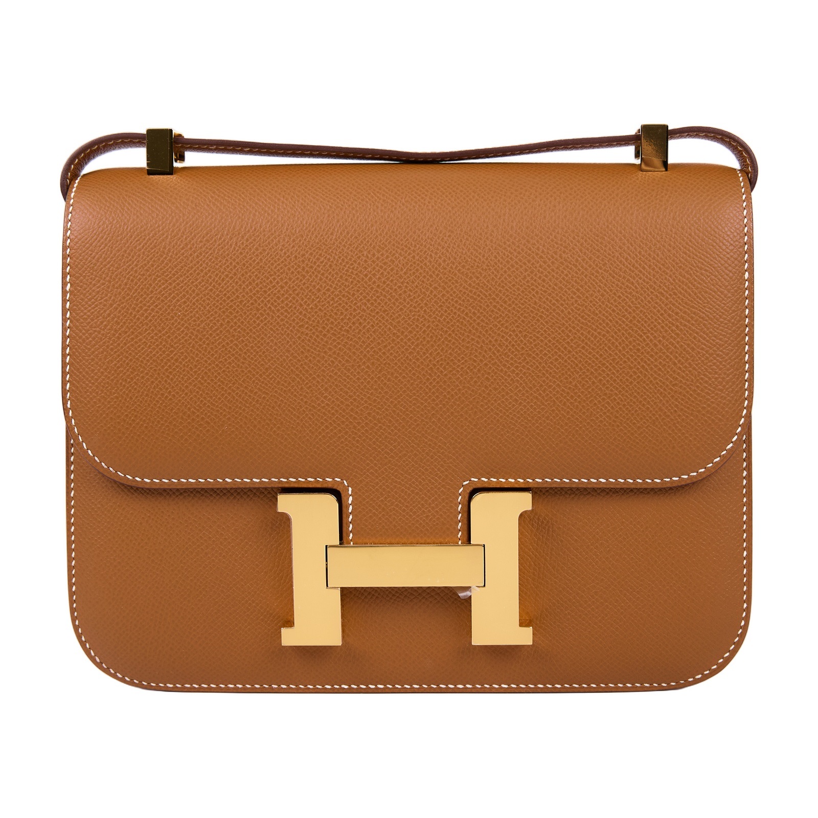 愛馬仕 Hermes Constance Bag 康康包 24 金色五金 金棕色 H083692CC37 /U MS 808 BA  防塵袋/原廠盒子/鏡子/購買證明正本