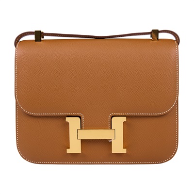 愛馬仕 Hermes Constance Bag 康康包 24 金色五金 金棕色 H083692CC37 /U MS 808 BA  防塵袋/原廠盒子/鏡子/購買證明正本
