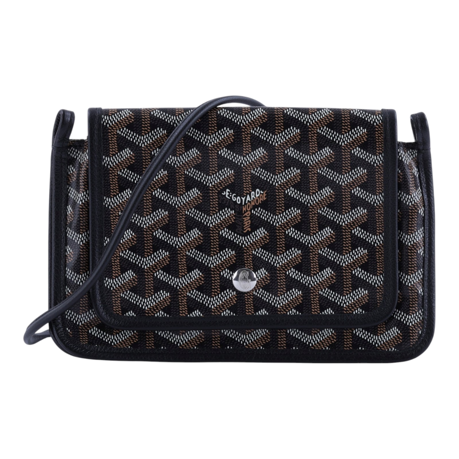 高雅德 GOYARD Plumet Pocket Wallet 肩背 隨身錢包 PLUMETPMLTY 黑PLUMET 防塵袋/購買證明影本/背帶