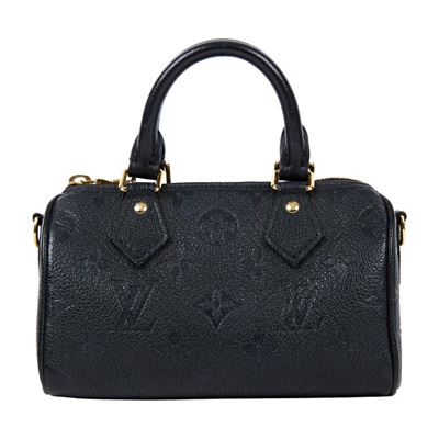 路易威登 LOUIS VUITTON Nano Speedy 壓花牛皮 迷你 鍊帶 波士頓包 M82450 晶片款  背帶/防塵袋/原廠盒子/購買證明正本