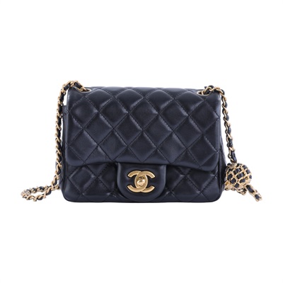 香奈兒 CHANEL Coco 20  肩背 斜背 迷你 口蓋包 AS1786 B08034 晶片款 核桃金球方胖 原廠盒子/防塵袋/購買證明影本