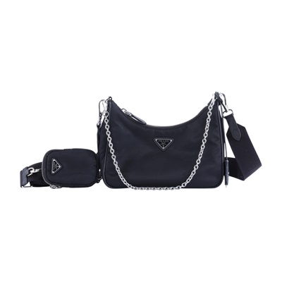 普拉達 PRADA Re-Edition 2005 Re-Nylon 手袋 1BH204_R064 黑尼龍三合一HOBO 防塵袋/背帶x2/內袋