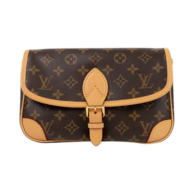 路易威登 LOUIS VUITTON Diane 腋下包法棍 單肩背包 經典帆布 M45985 晶片款 原花DIANE 原廠盒子/防塵袋/背帶2/購買證明正本